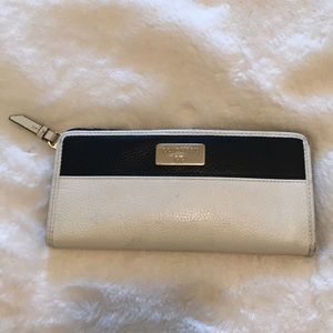 Cole Haan white and black slim wallet